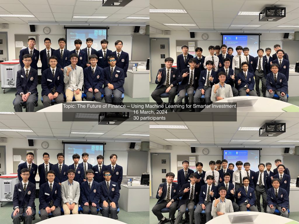 HKU-SCF High School Student Workshop Series 2024 – The Future of Finance – Using Machine Learning for Smarter Investment(16 March 2024)