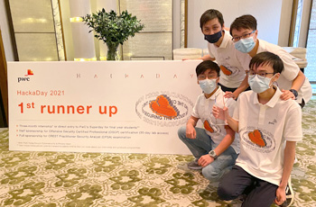 Four BASc(FinTech) Year 2 Students Won 1st Runner Up in PwC’s HackaDay 2021